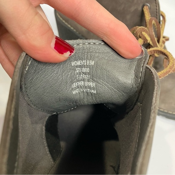 Sperry Top-sider Stella leather wedge ankle boots gray/taupe size 9.5 - Picture 7 of 7